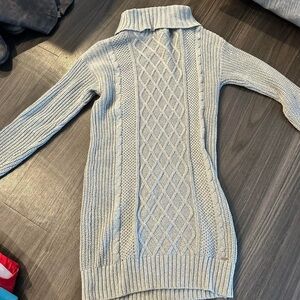 Hollister Light Gray Cowl Neck Sweater Dress